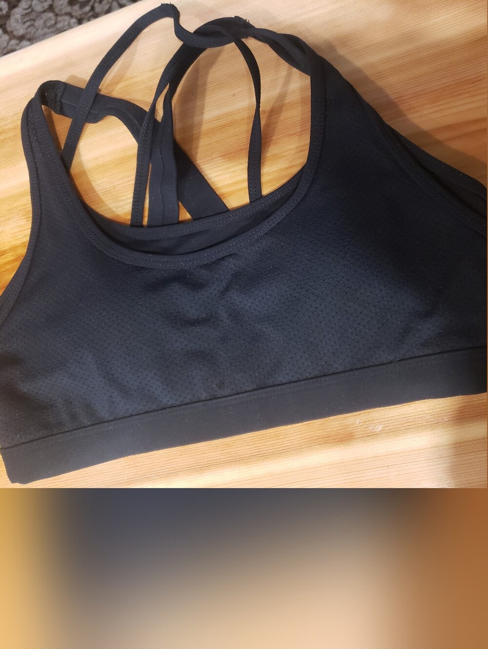 Lorna Jane Black Strappy Mesh Sports Bra